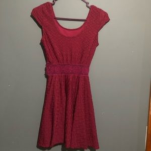Dark Purple Ribbed Dress